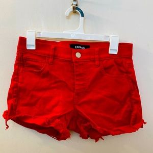 Express red shorts